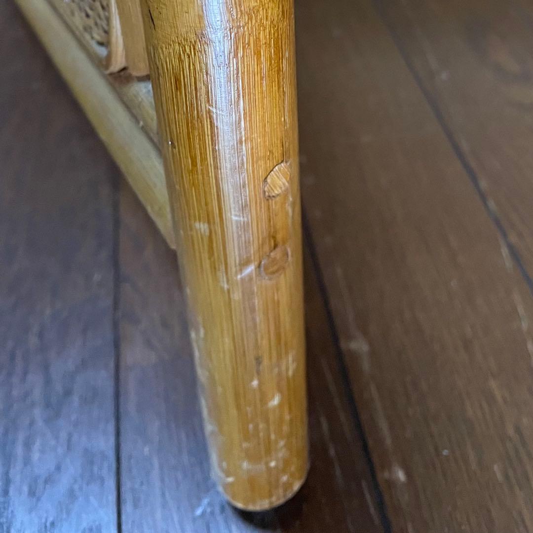 3連 パーテーション ラタン 籐 木製 ウッド 間仕切り ついたて　昭和レトロ