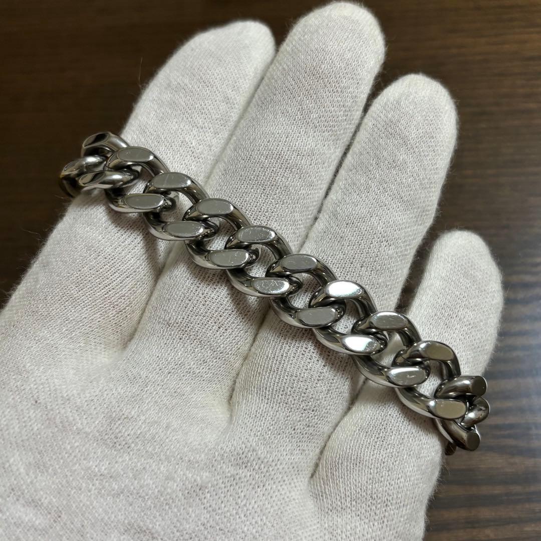 ［美品］フェンディ　FFロゴ　喜平　チェーンブレスレット　パラジウム＆ゴールド