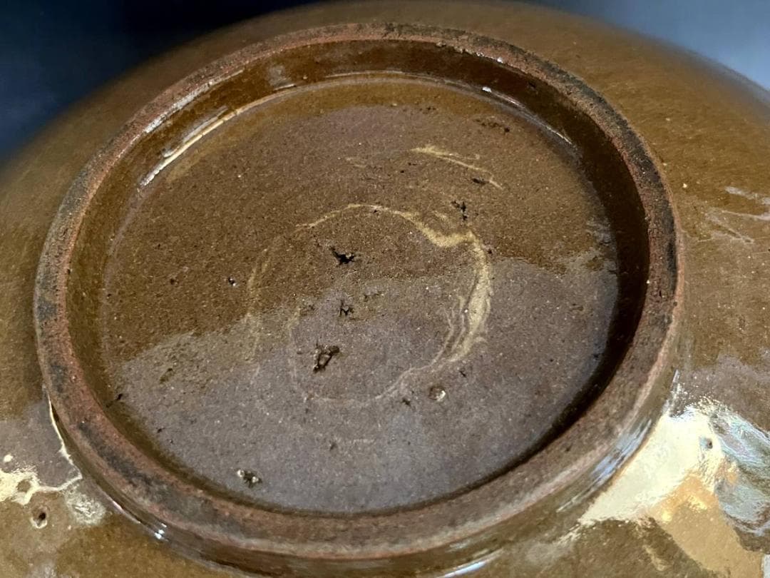 皿■希少 中国 古い白龍紋茶釉皿 大中皿 飾り皿 時代箱 古玩 時代物 骨董品■