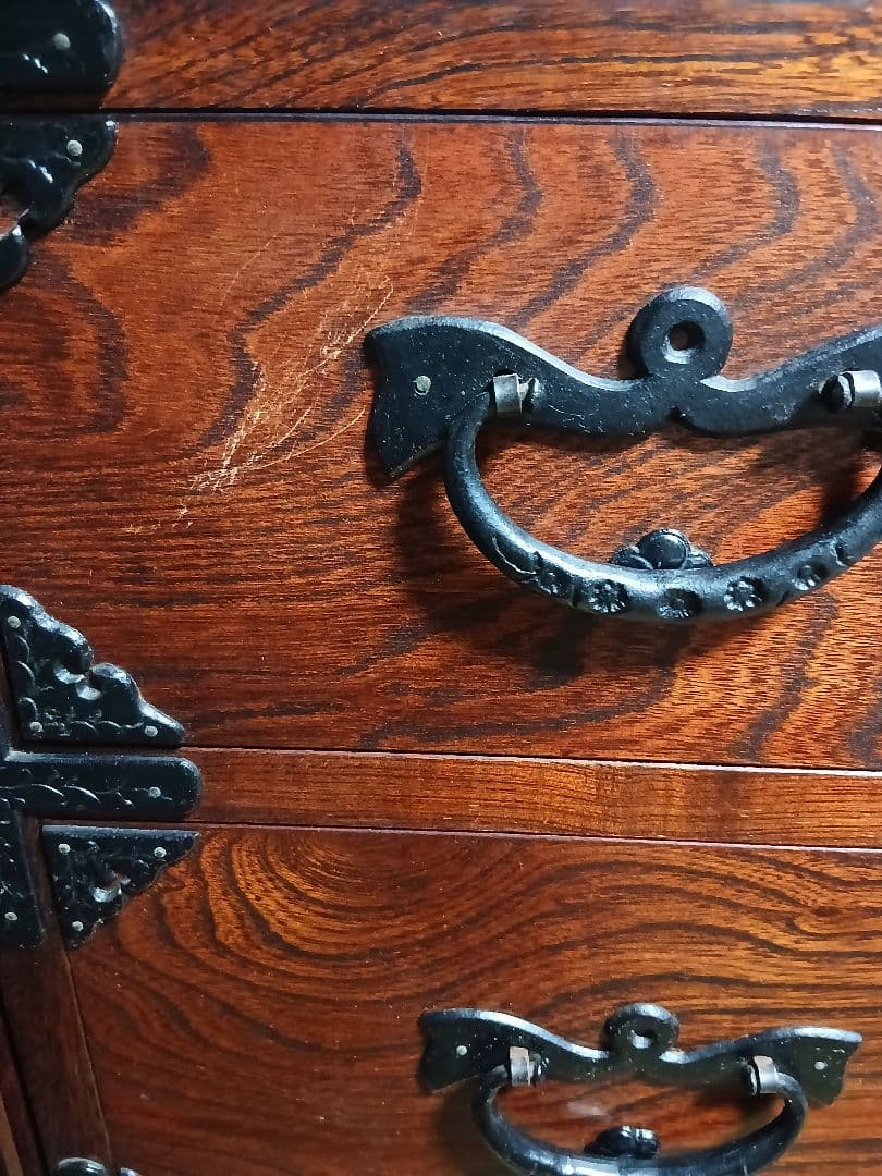 岩谷堂箪笥 和箪笥 南部鉄器　欅　漆塗り 伝統工芸 5段7杯チェスト