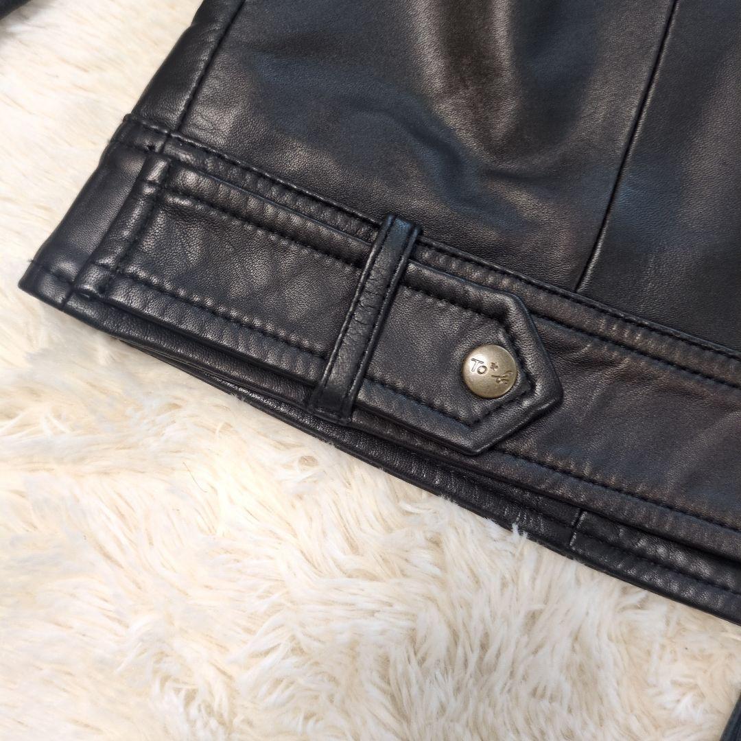 美品 To b. by agnes b. アニエスベー ブラック 羊革ライダース