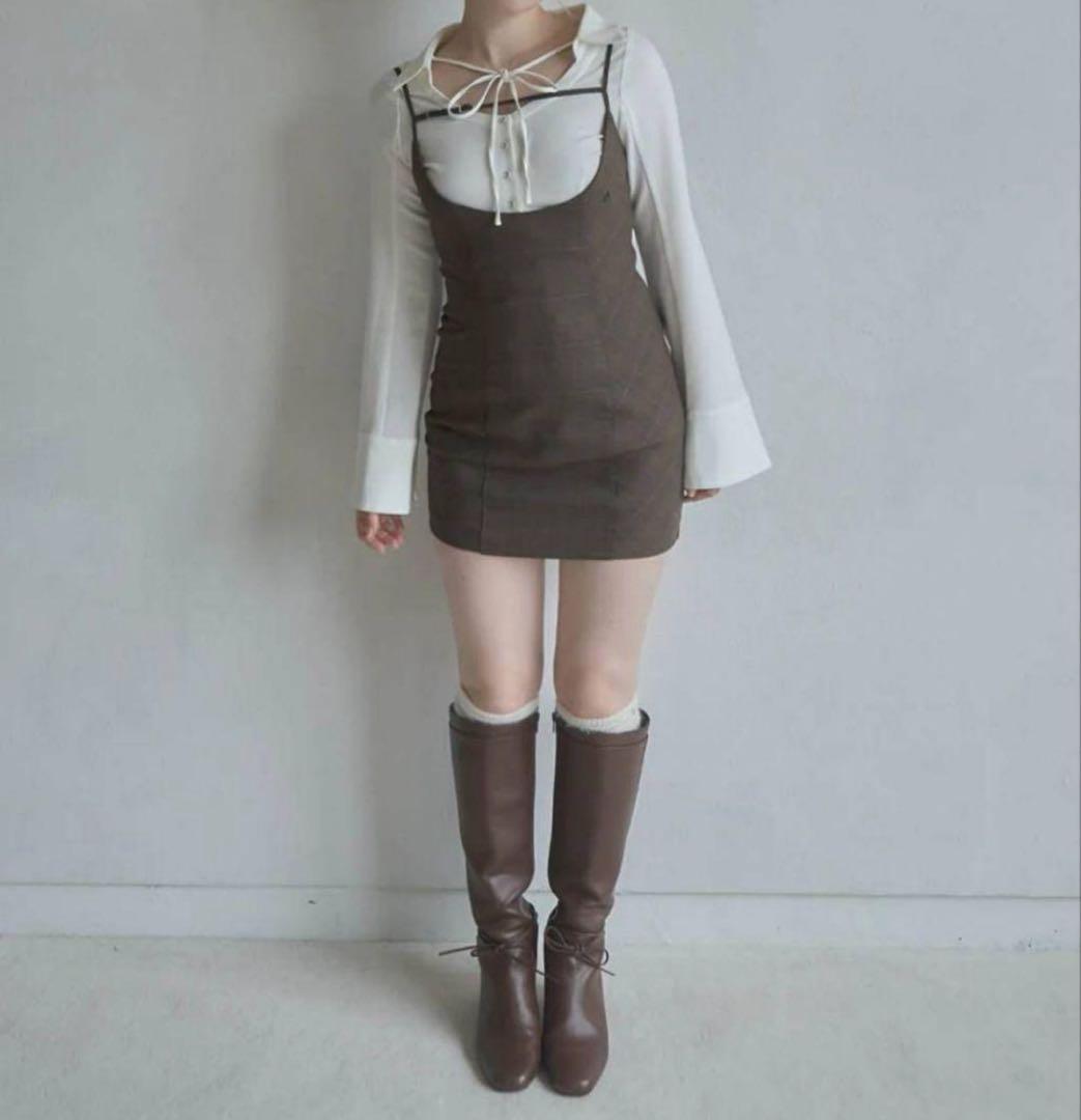 ワンピース andmaryBetty layered check dress