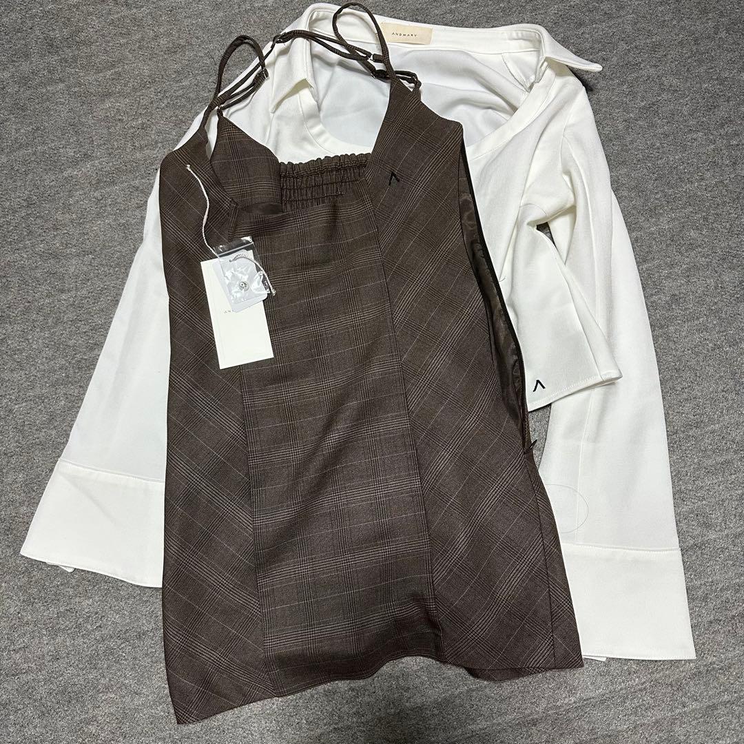 ワンピース andmaryBetty layered check dress