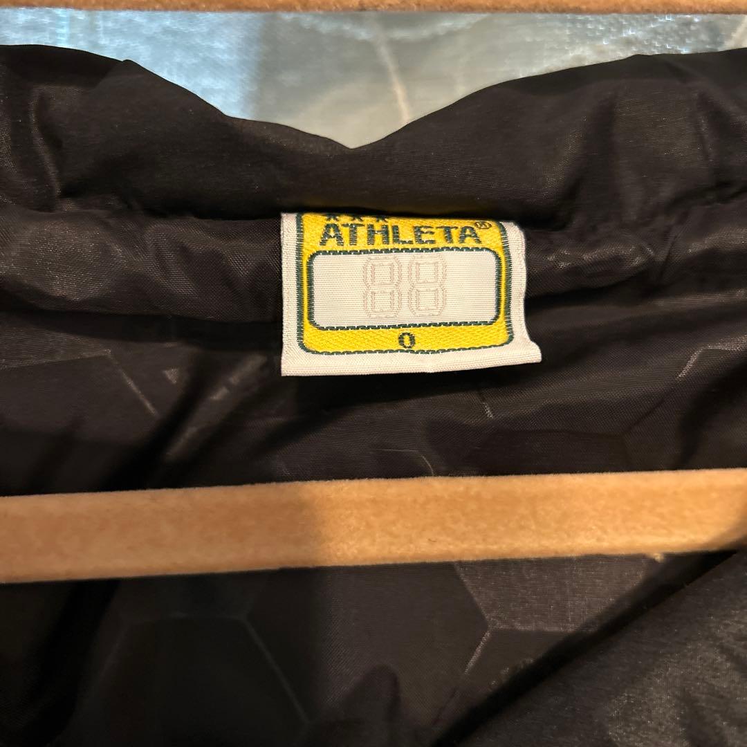 ATHLETA ロングベンチコート 黒 フード付き サイズO