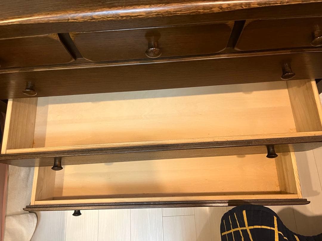 ダークブラウン 木製チェスト 5段