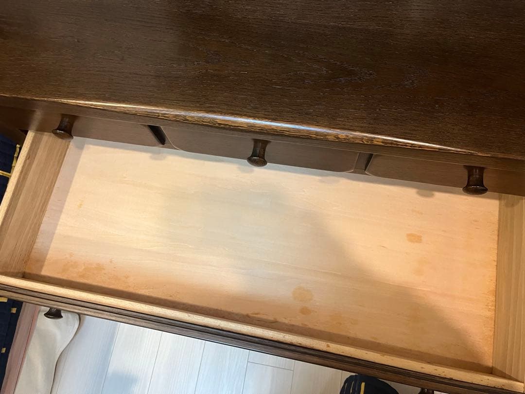 ダークブラウン 木製チェスト 5段