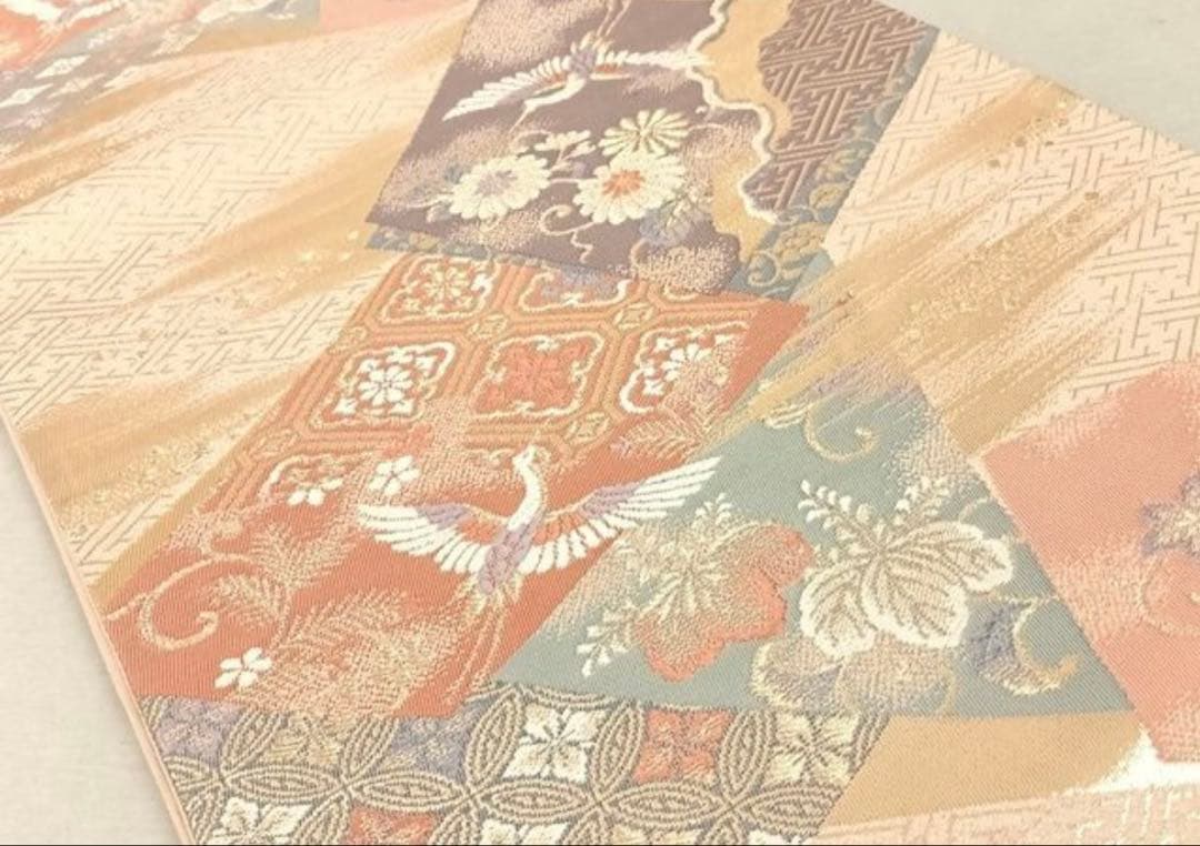 なのなのbox振袖長襦袢サイズS〜M 正絹　花柄 波模様