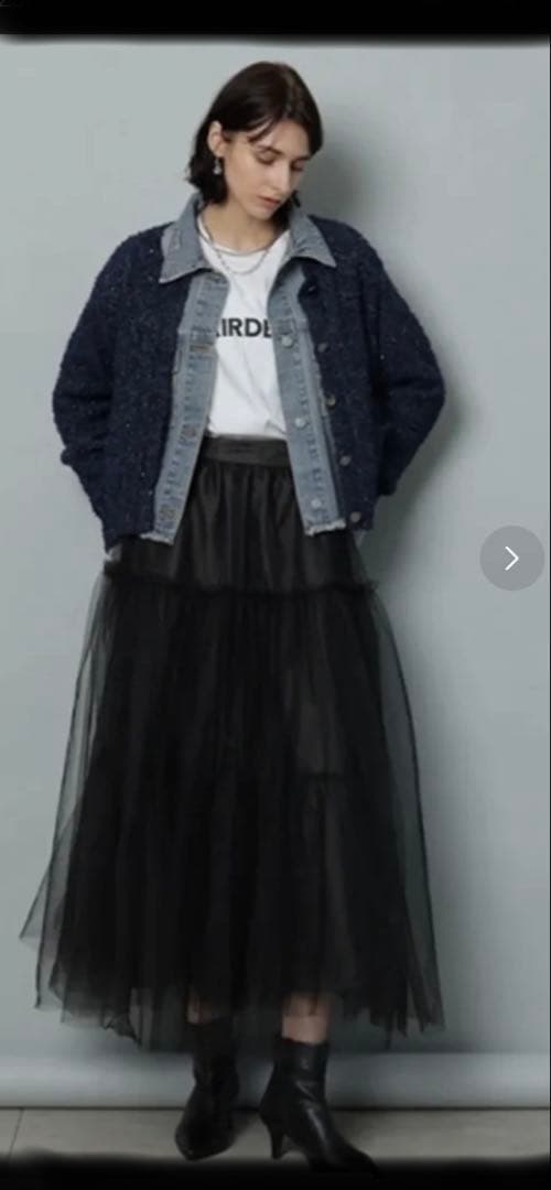 CADUNE ブラック チュールスカート
