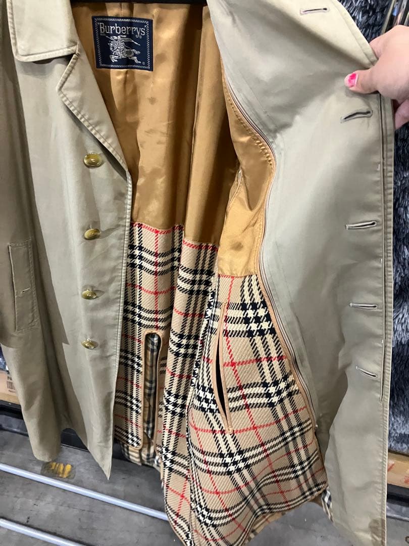 Burberrys ステンカラーコート ベージュ チェック柄