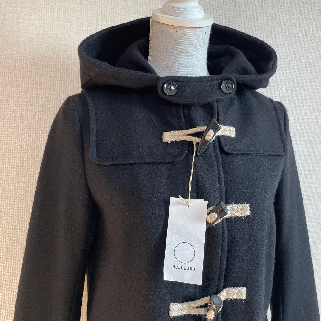 新品 無印良品 MUJI 黒 カシミヤ混ダッフルコート L 秋冬