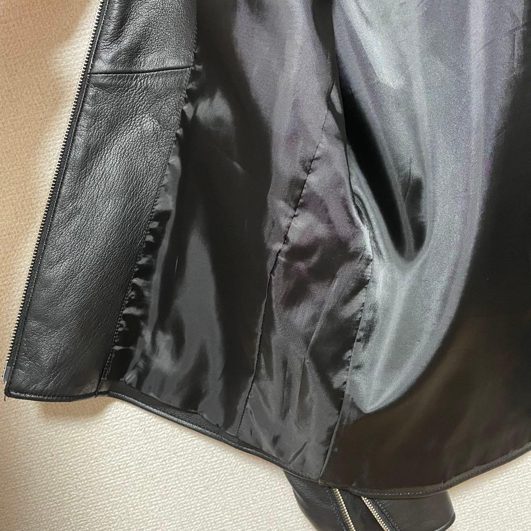 BEAMS ビームス　革ジャン　美品　メンズ　本革　黒　ブラック　羊革