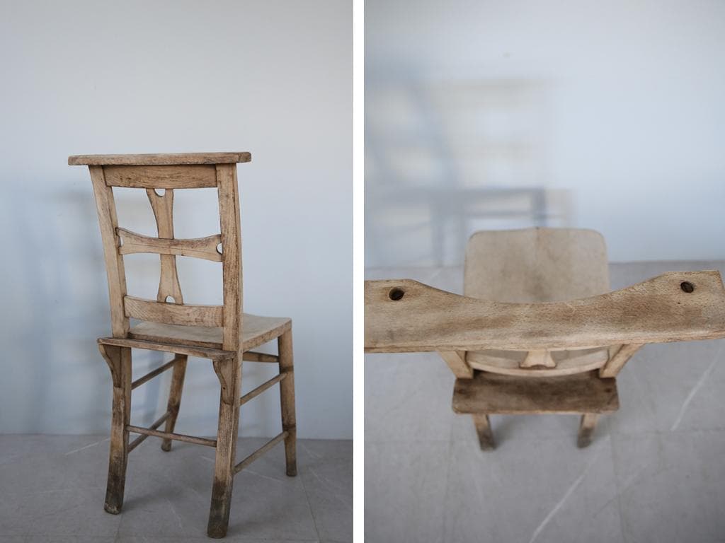 英国アンティーク木製チャペルチェア/チャーチ/ダイニングイス(91-139-2)