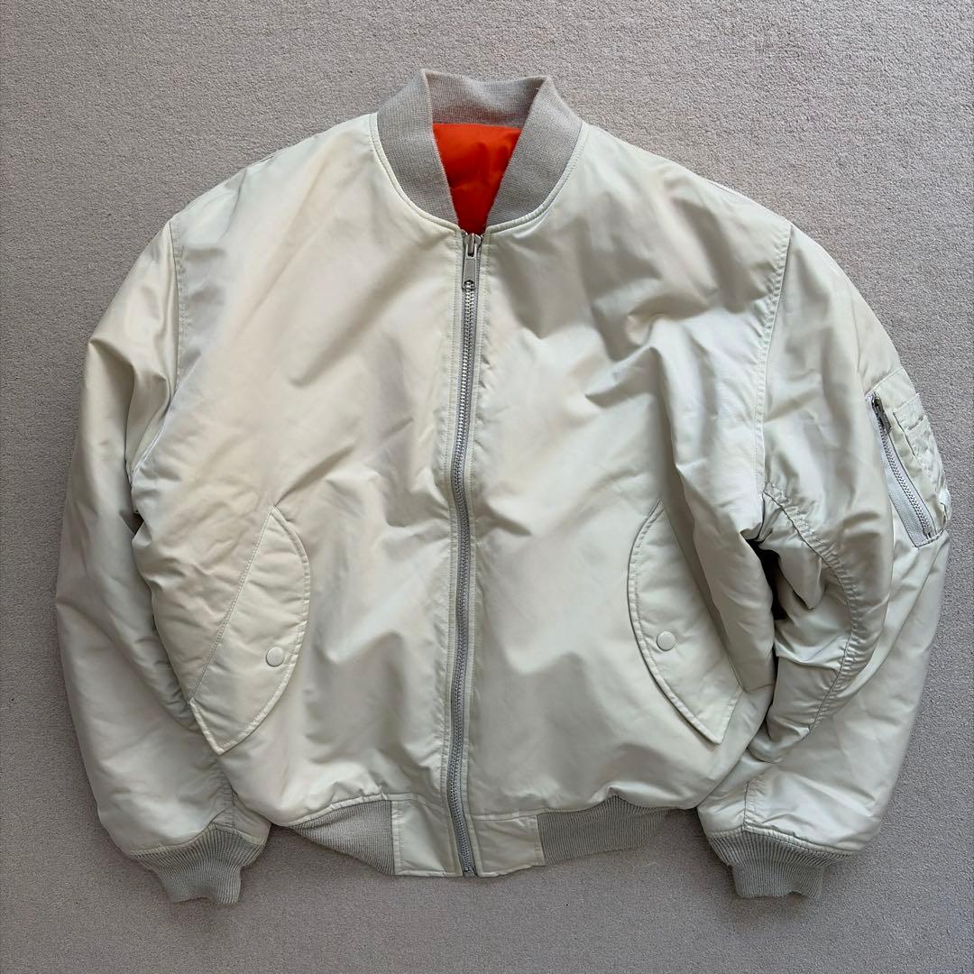 【希少】OLD UNIQLO MA-1 ホワイト XL 短丈 ワイドシルエット