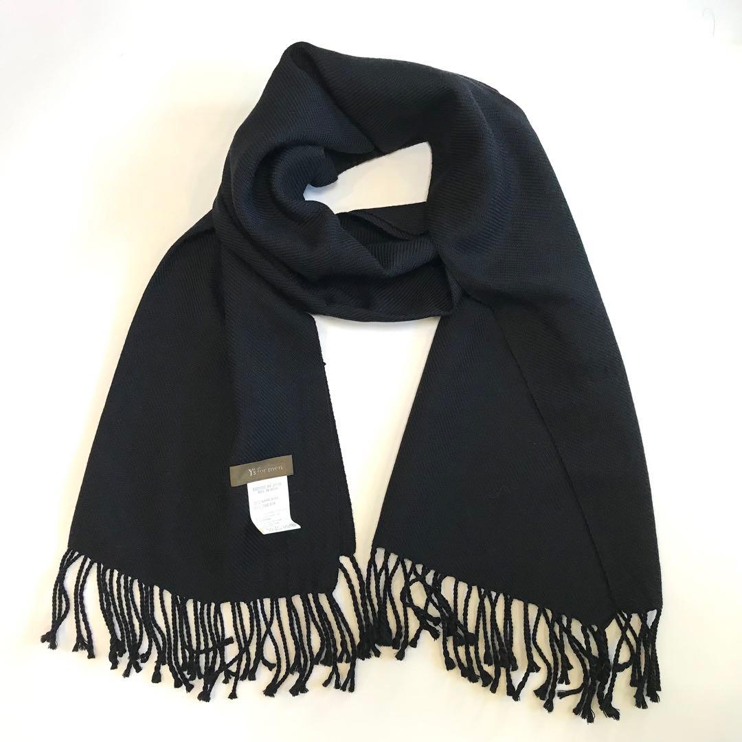 Y'sformen ワイズフォーメン ヨウジヤマモト ウールシルク マフラー 黒