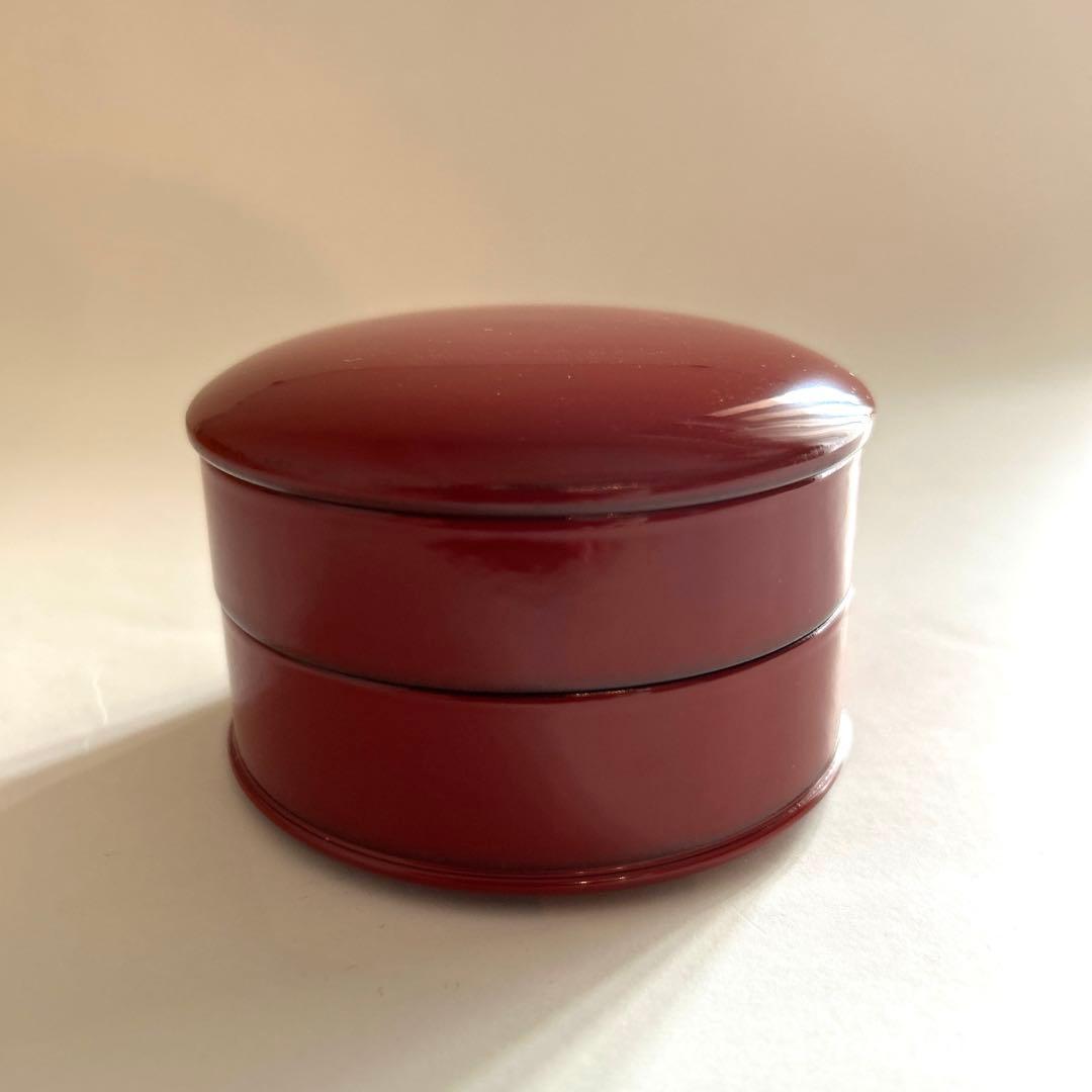 本朱塗り姫二段重　直径8㎝