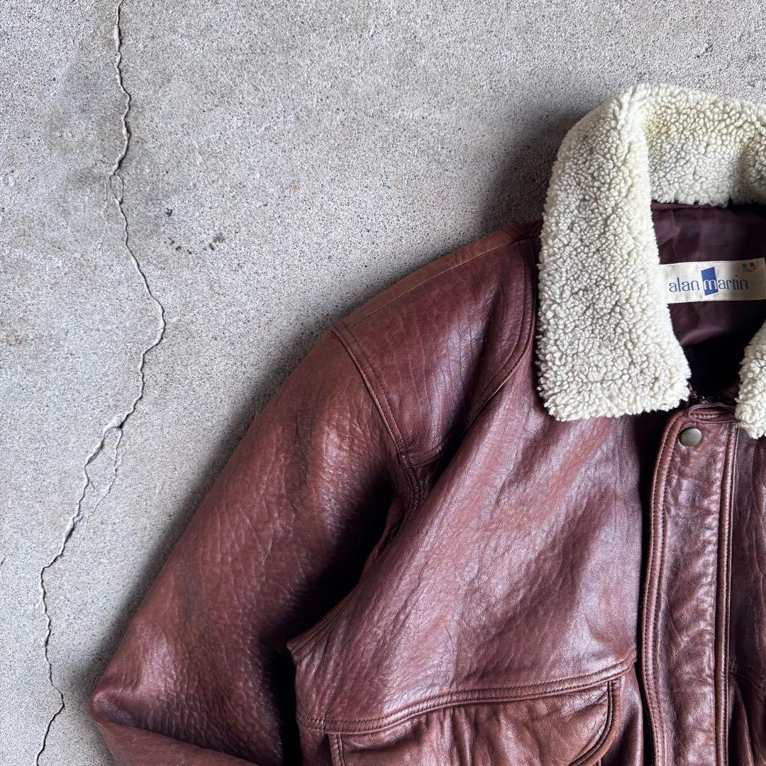 G1 type 本革 レザージャケット ビンテージ ブラウン 羊革 g-1 a2