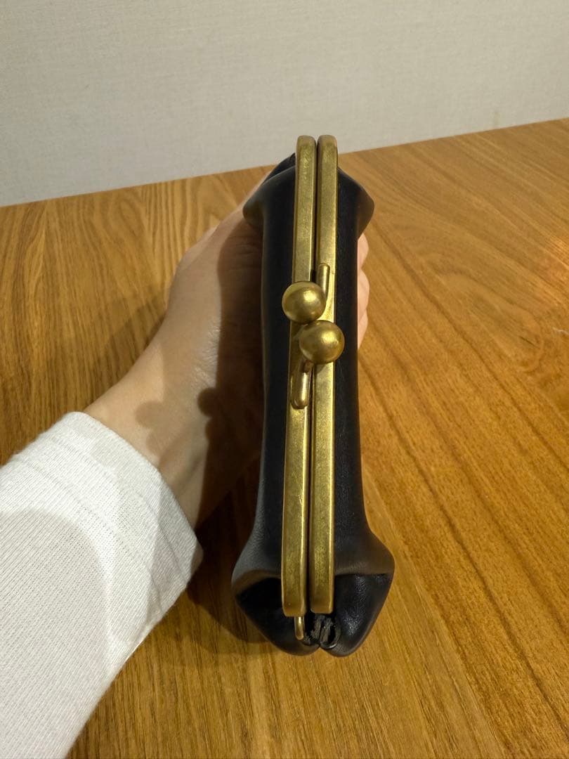 N25 がま口　財布　ブラック　黒