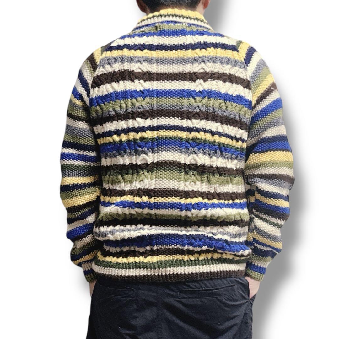 テ*ル様 インバーアラン　3Aカーディガン　ハンドニット　木ボタン　英国製　Lサ