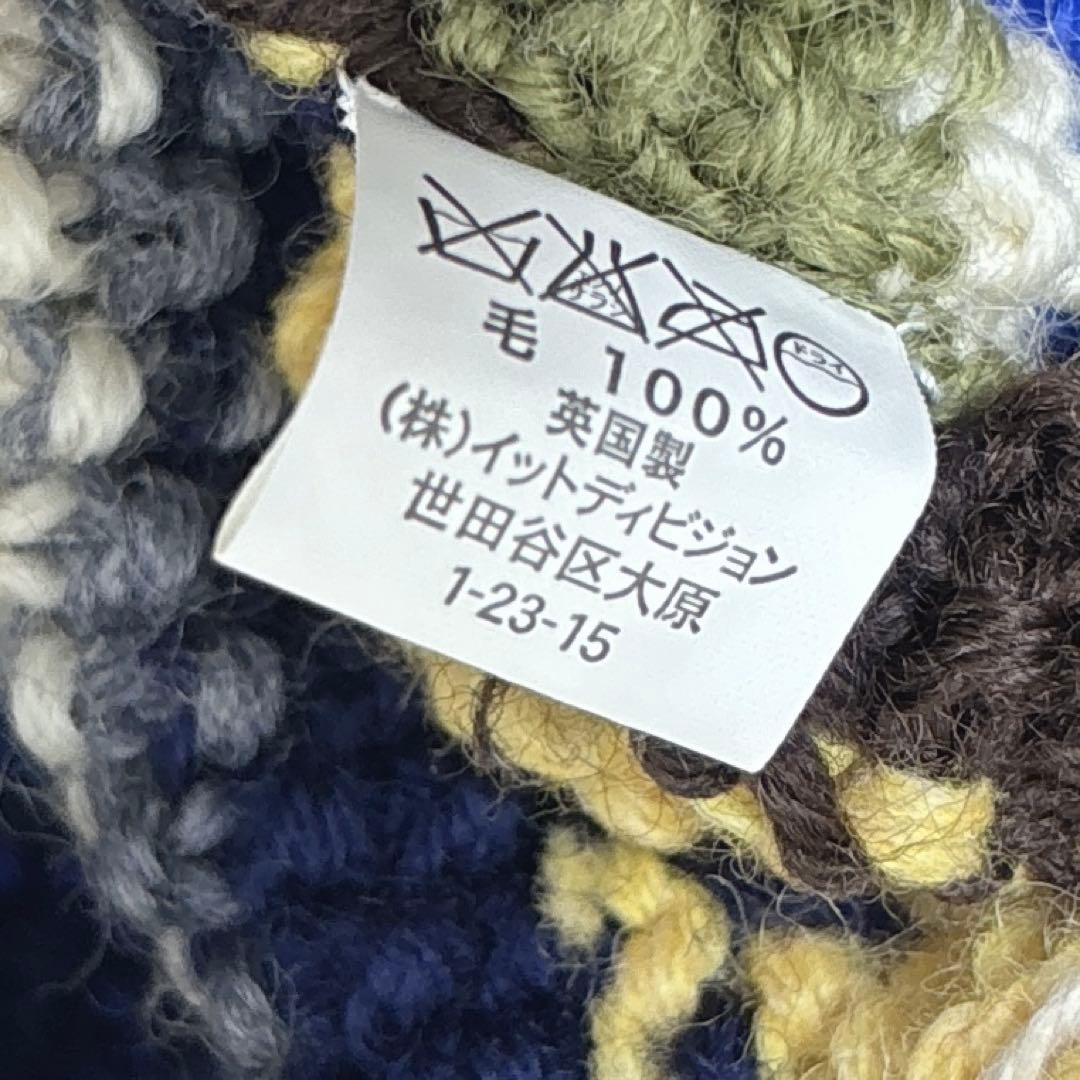 テ*ル様 インバーアラン　3Aカーディガン　ハンドニット　木ボタン　英国製　Lサ