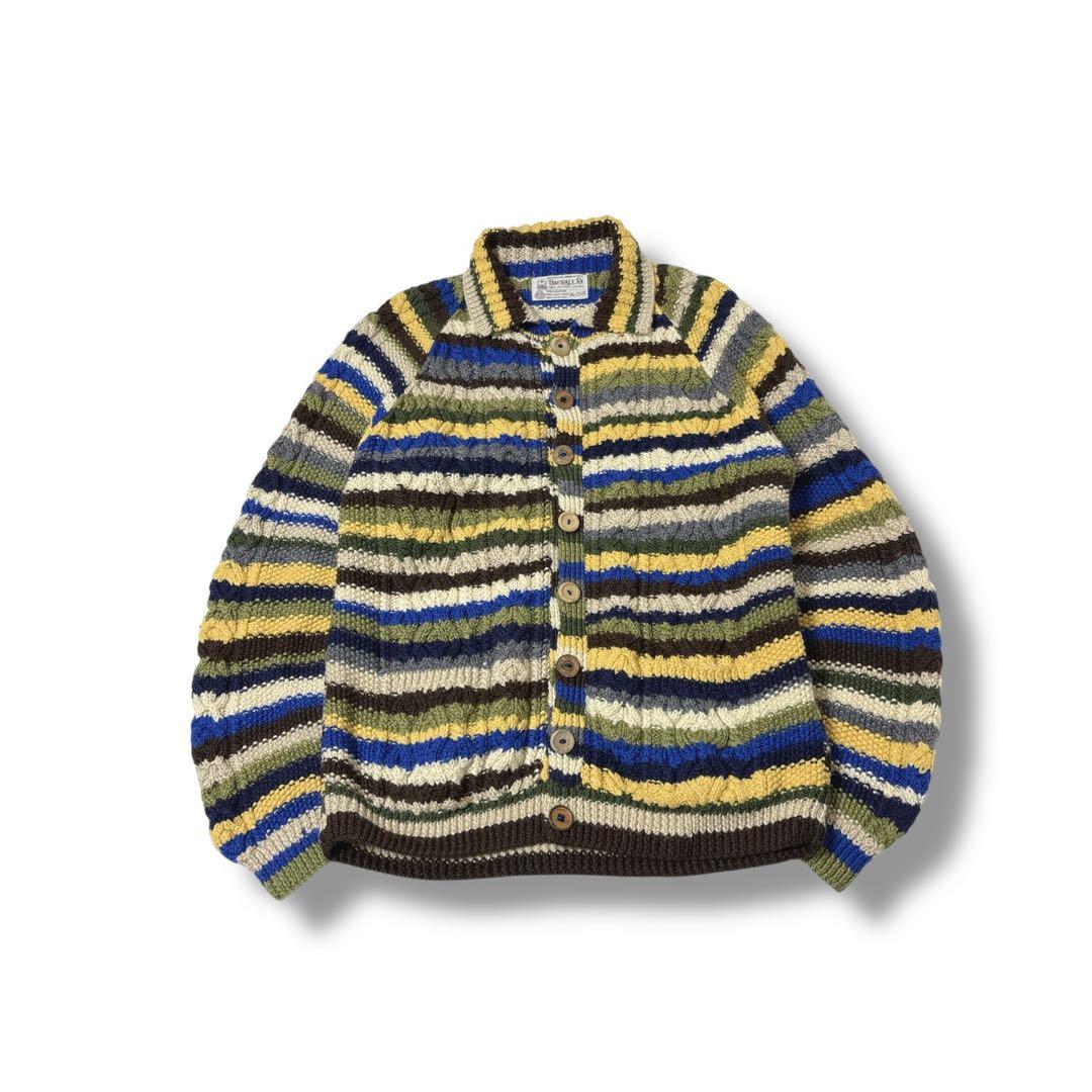 テ*ル様 インバーアラン　3Aカーディガン　ハンドニット　木ボタン　英国製　Lサ