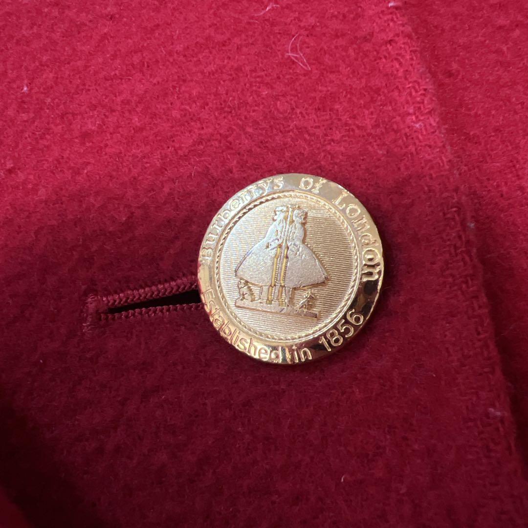 《希少色》バーバリー ピーコート チェック 金ボタン ダブルフェイス カシミヤ混