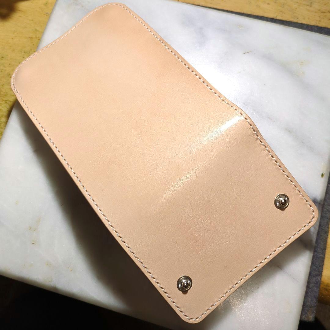 姫路ヌメ革 ショートウォレット ハンドメイド 2つ折り財布 ハーフウォレット