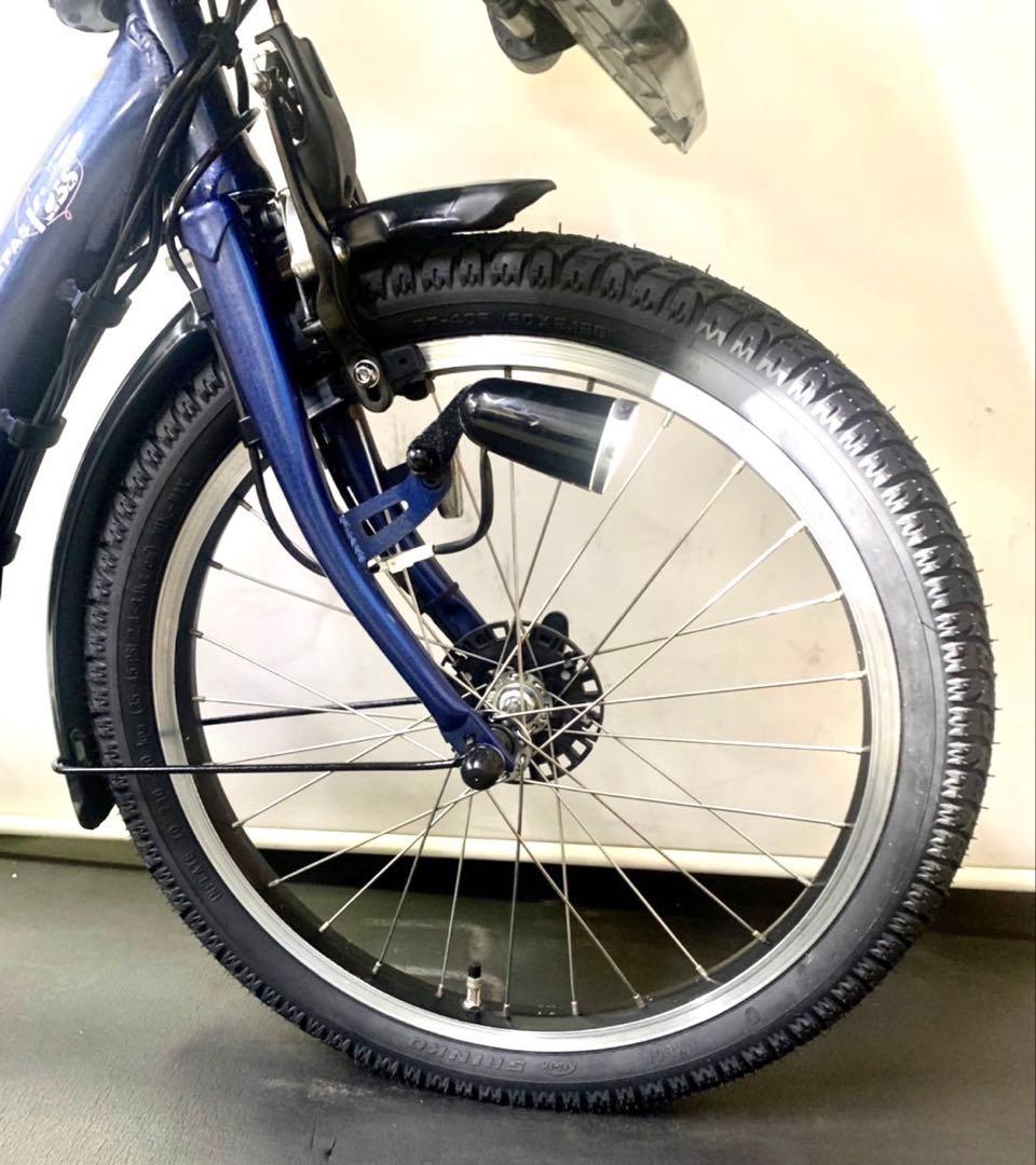 1年保証 ヤマハ　パスキッス　20インチ　3人乗り　紺色　電動アシスト自転車