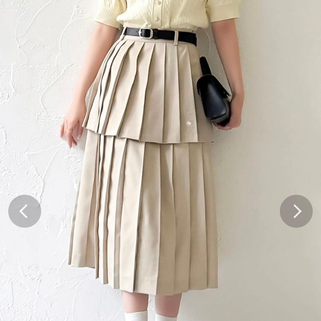 GLORY様◎dazzlinPOLOBCSコラボレイヤードプリーツミディスカート