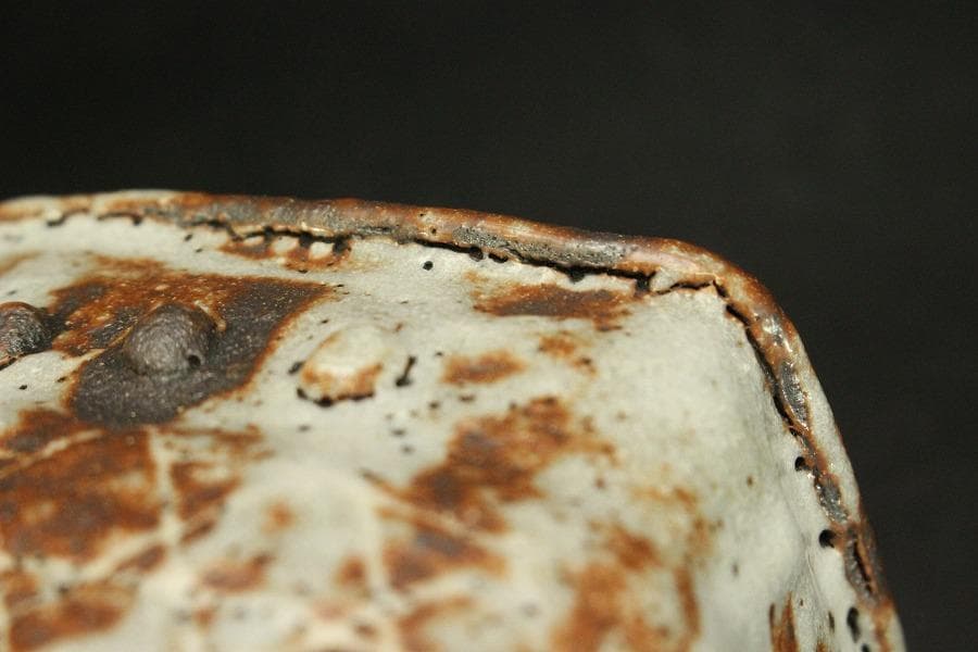 茶道具 鼠志野 火入 作家物 共箱 未使用(ZE485)