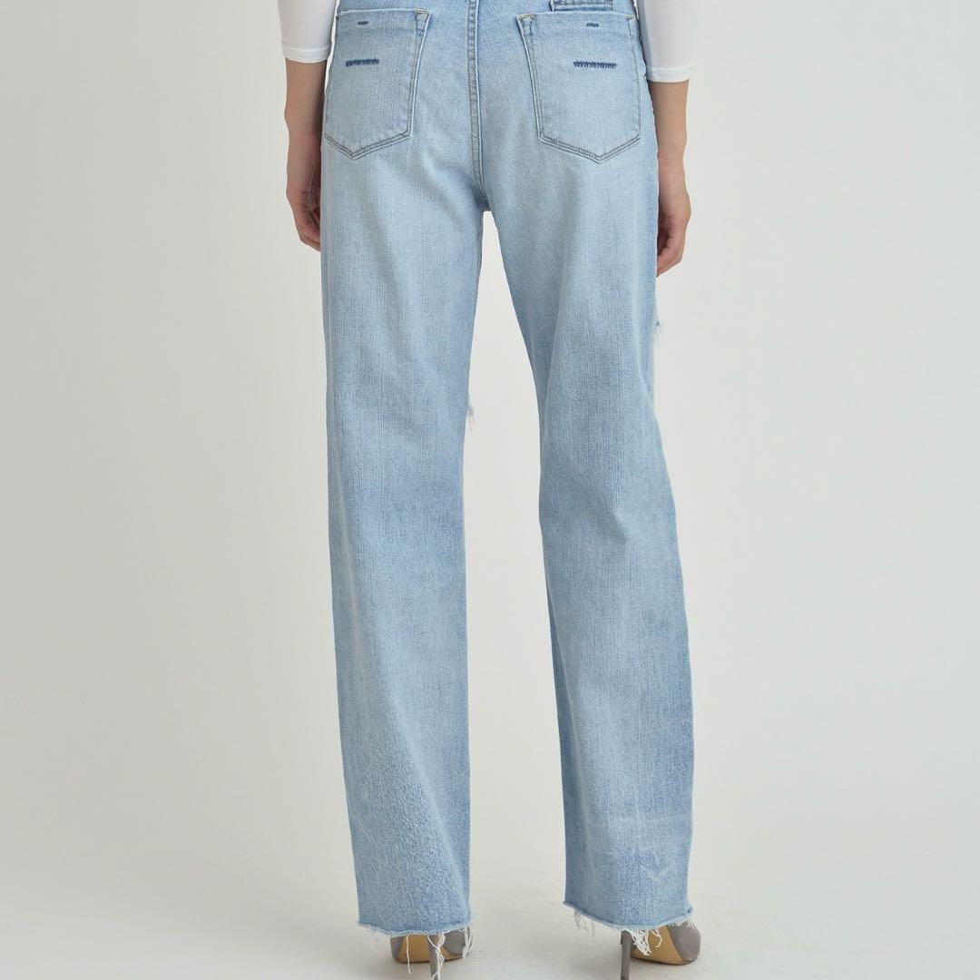 美品✨YANUK ヤヌーク ストレートデニム ボーイズ LEA ダメージ　24