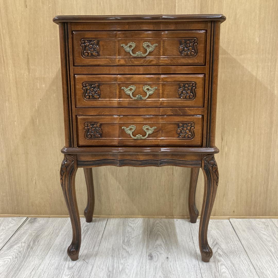 イタリア　猫脚　クラシック　３段チェスト　サイドチェスト