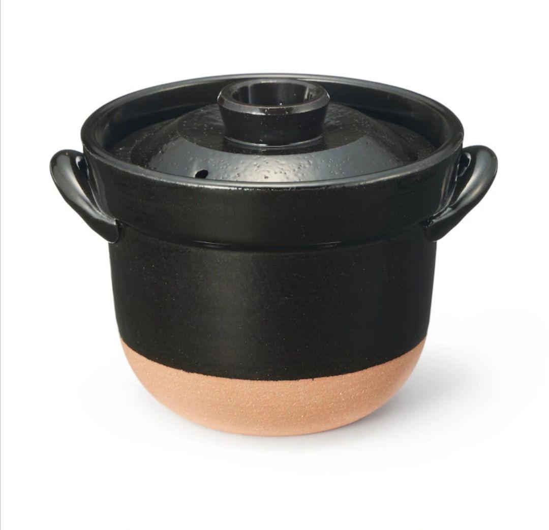 無印良品　レンジで温め直せる　萬古焼　ごはん鍋