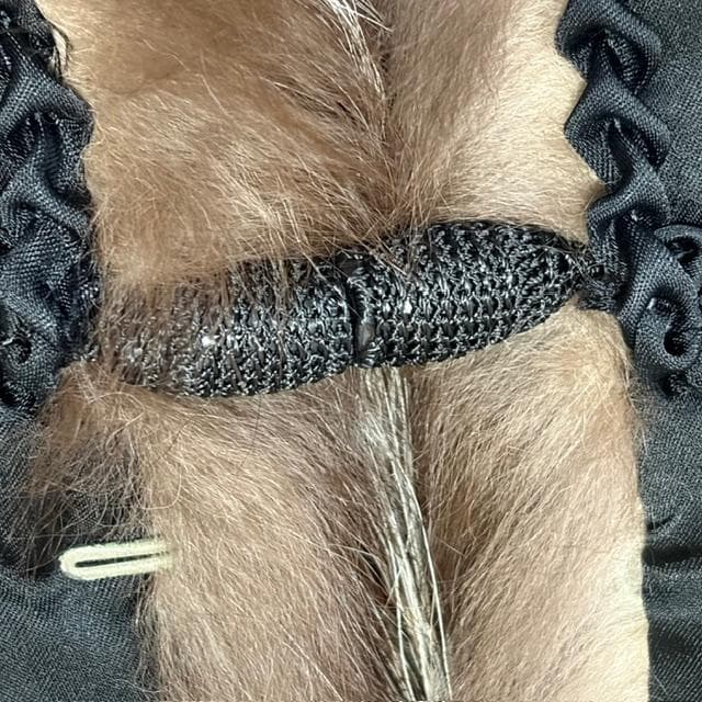 新品未使用★サガフォックス リアルファー ロング肉厚ストール 焦げ茶、毛先は白