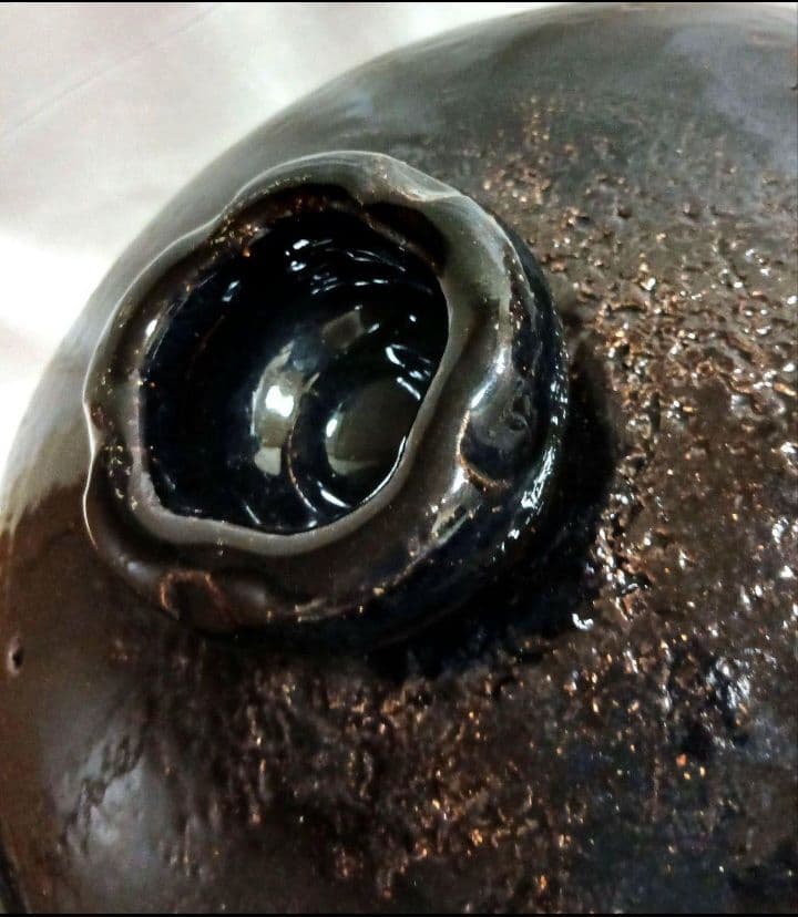 [美品] 雲井窯 土鍋 10号 鴨釉尺鍋(裏釉) 雲井窯栞付 御使用栞付 共箱入