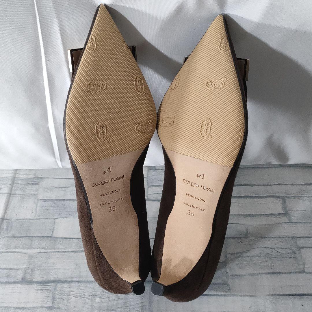 未使用品✨セルジオロッシ　sr1　スウェードパンプス　ブラウン×ゴールド　36