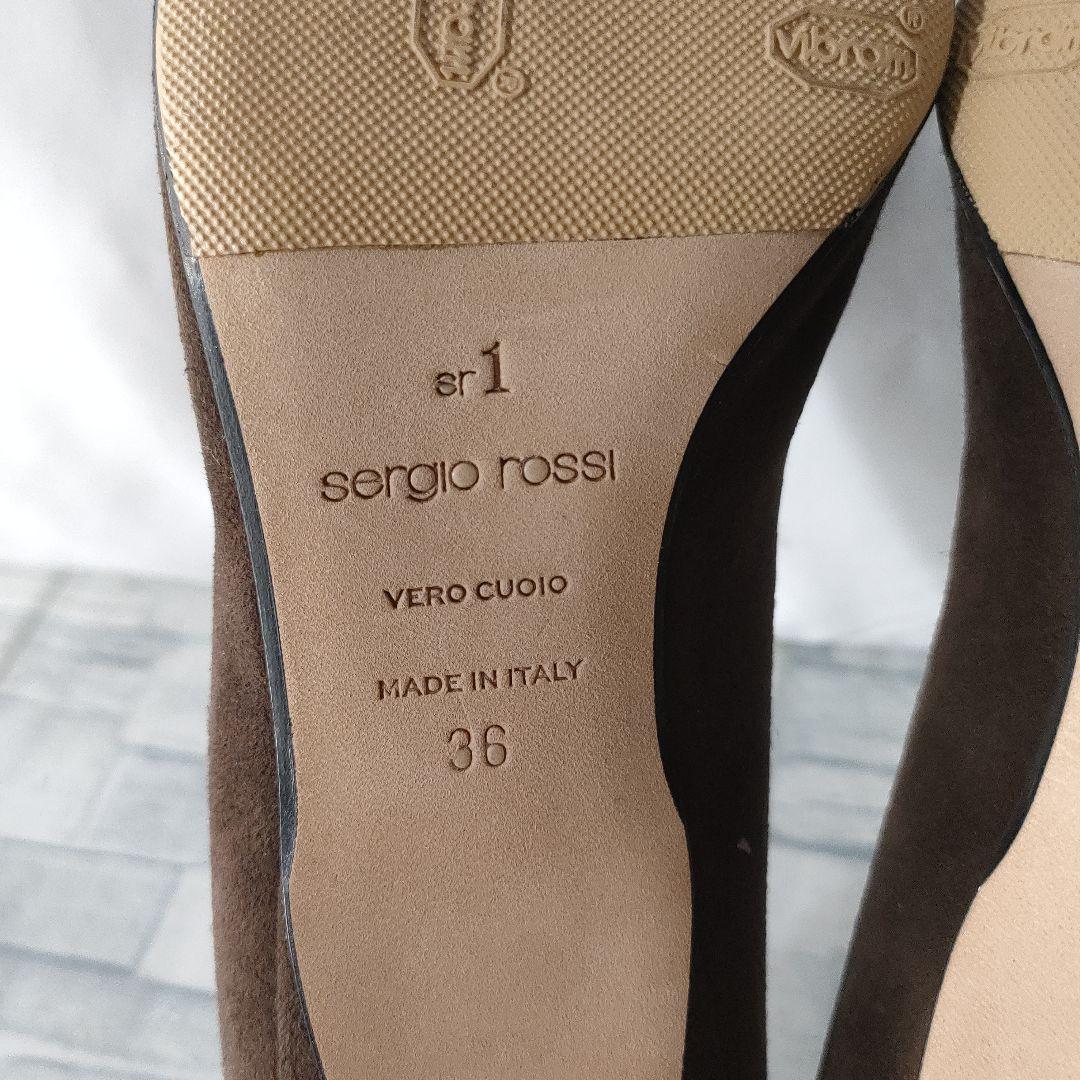 未使用品✨セルジオロッシ　sr1　スウェードパンプス　ブラウン×ゴールド　36