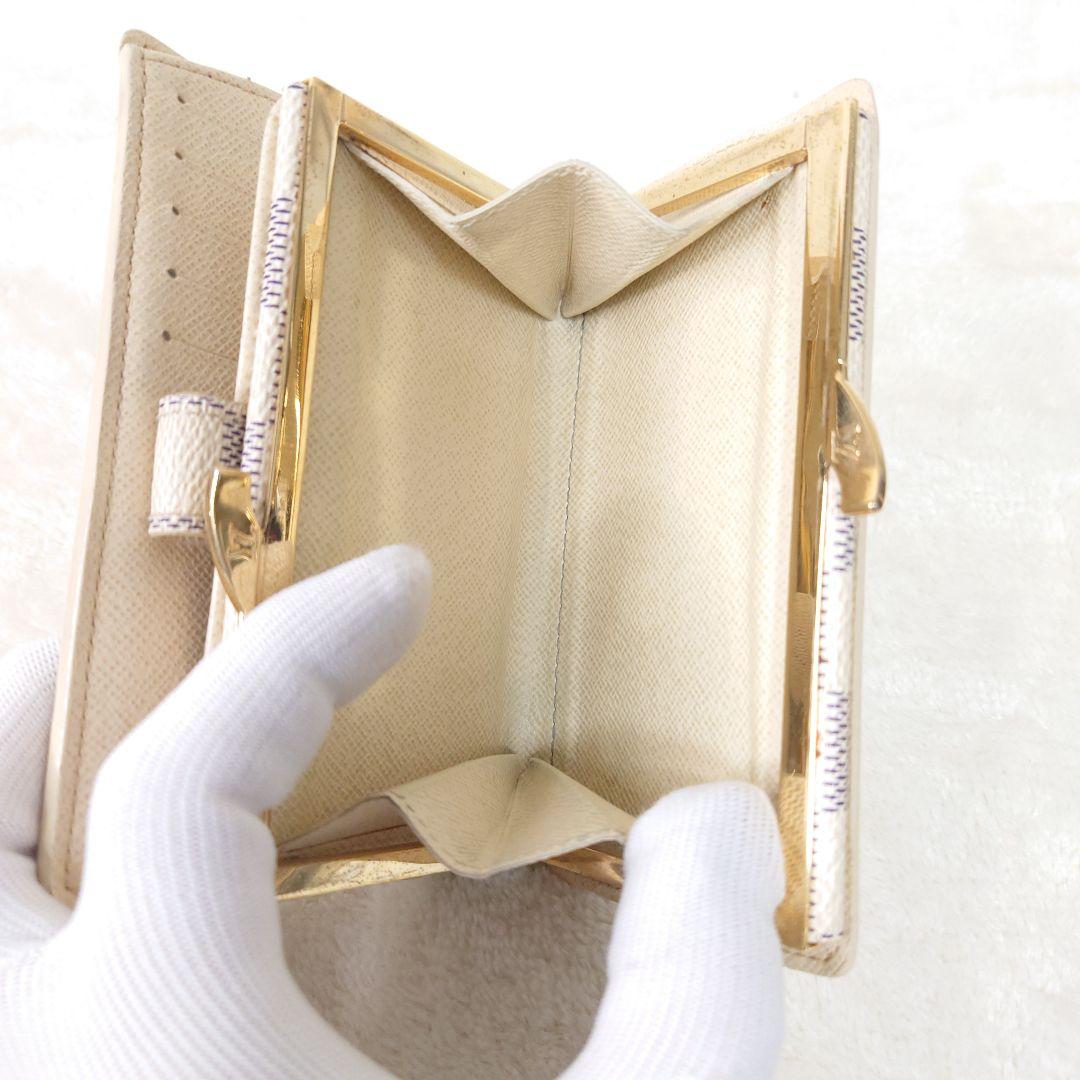 【美品】ルイ ヴィトン がま口財布ダミエ アズール ポルトフォイユ ヴィエノワ