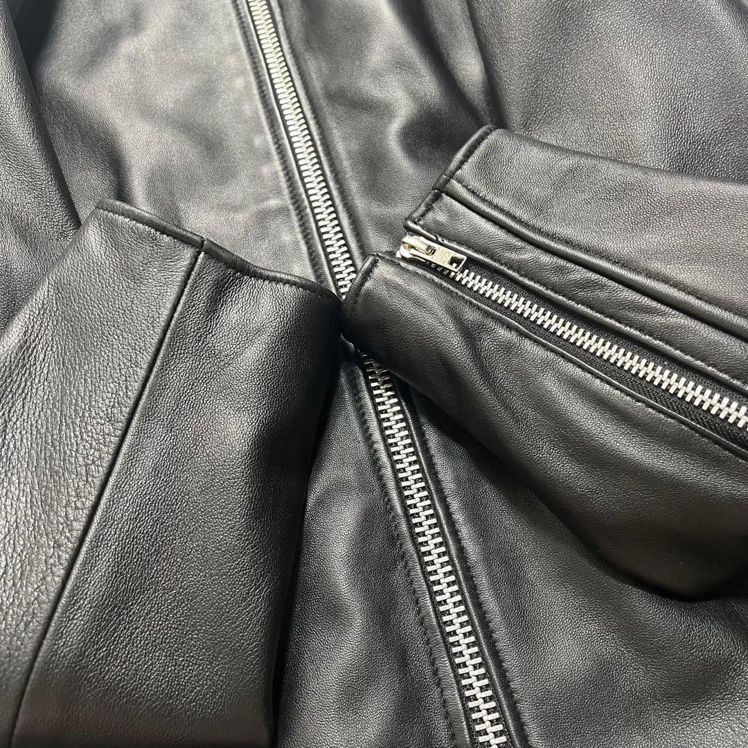 Lサイズ/美品✨schott シングルライダース ラムレザー 羊革　黒