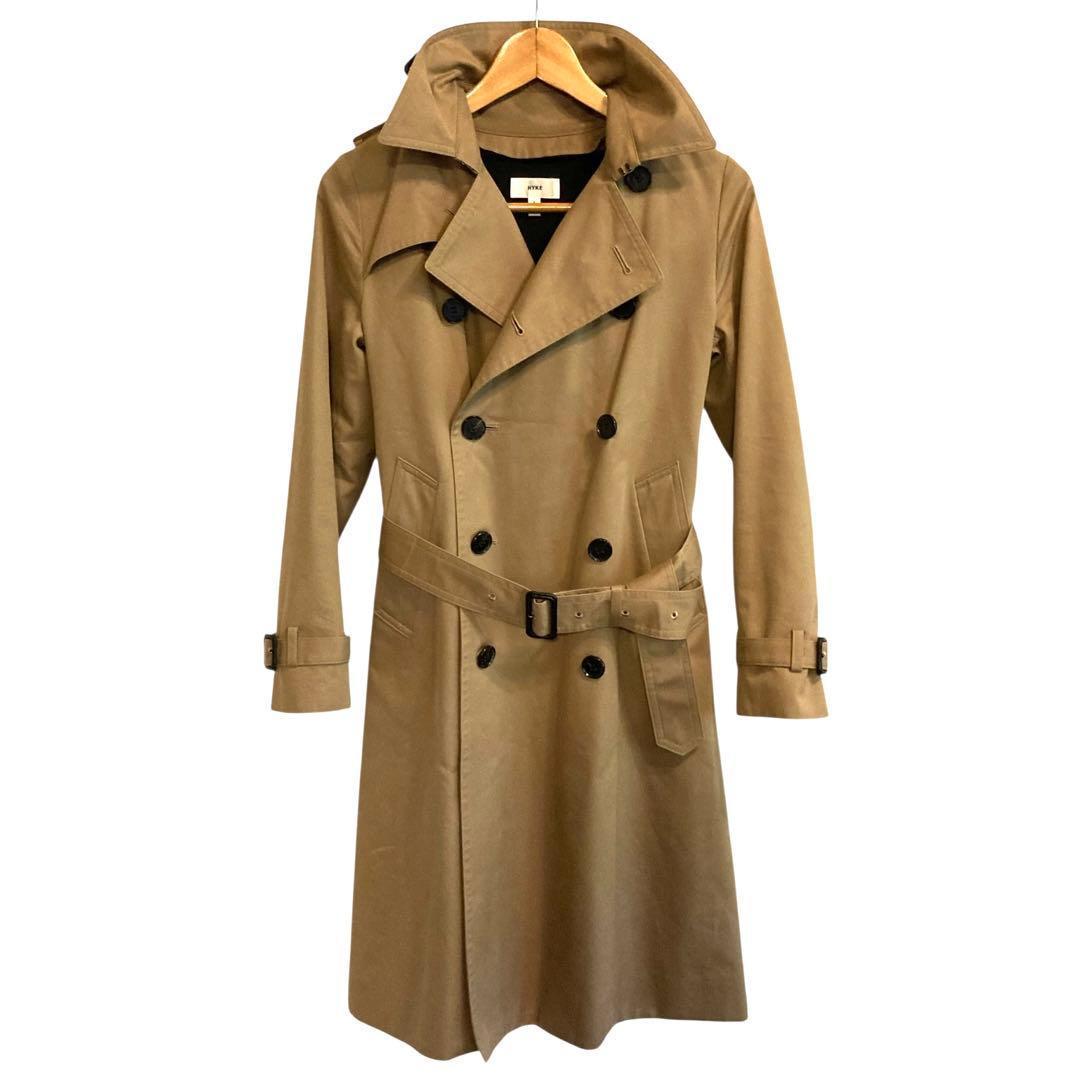 【美品】HYKE トレンチコート 2Way　ウールライナー ベルト付 サイズ1