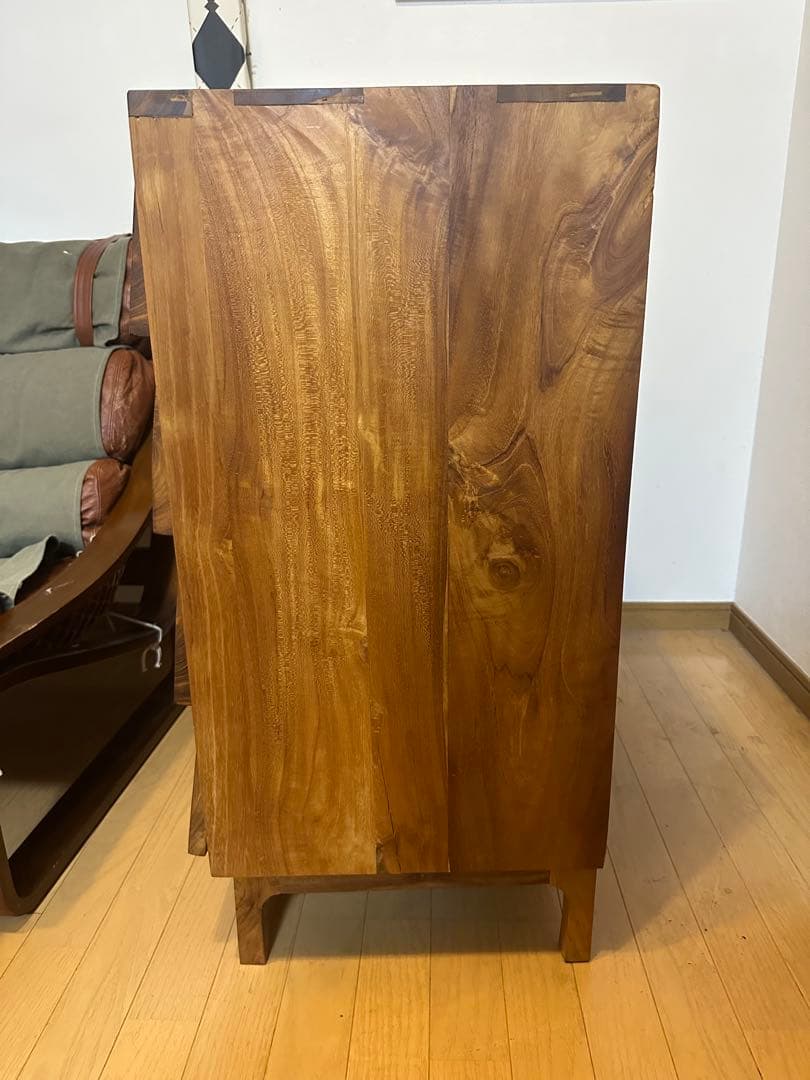 直接引き取り希望　チーク無垢材キャビネット　飾り棚　靴箱　北欧