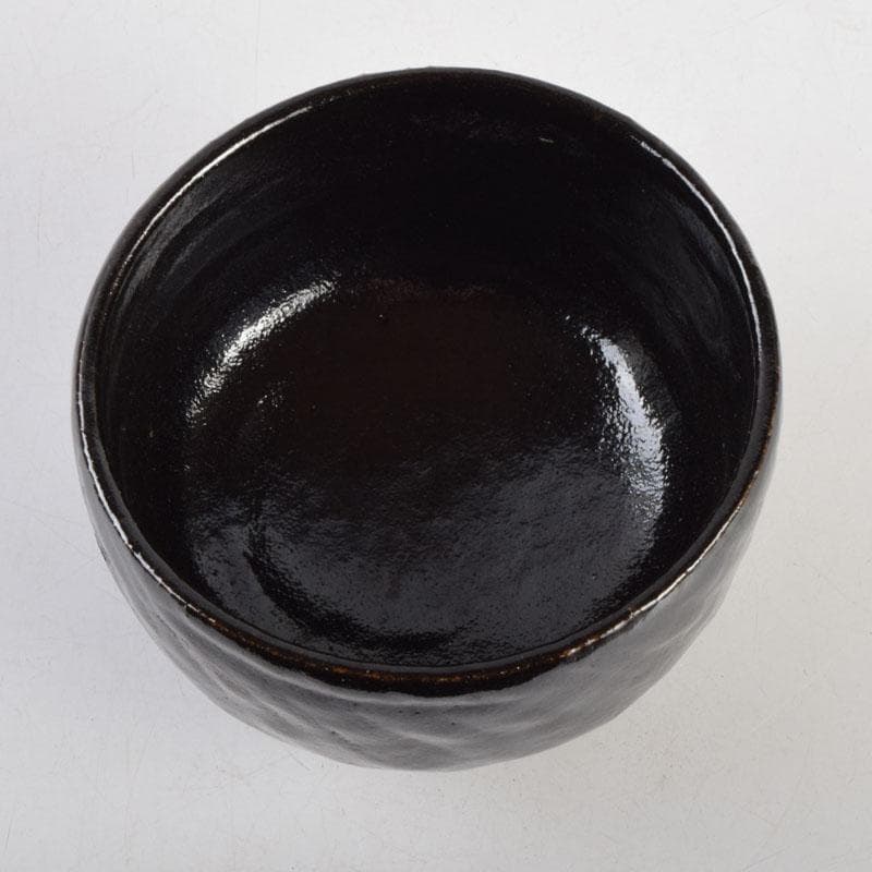 茶道具　八事窯　一休庵　中村道年造　黒楽茶碗　共箱　C　8879