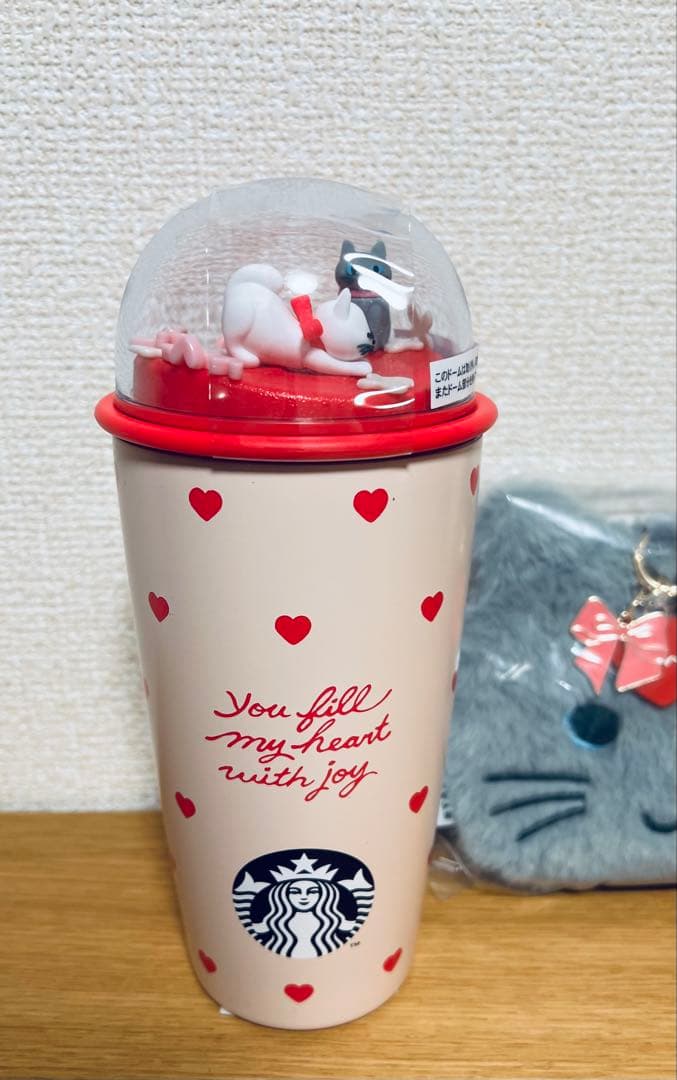スタバ　バレンタイン2026　ステンレスボトルハート　ポーチキャット