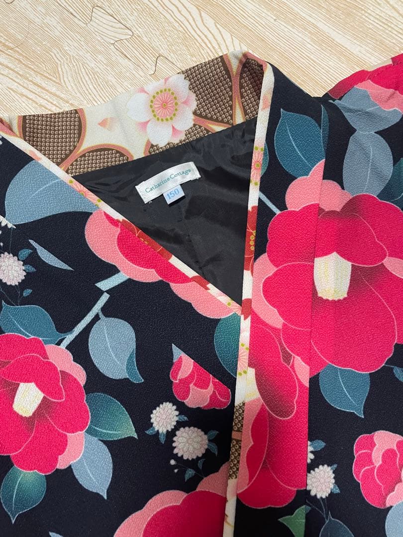 キャサリンコテージ　袴セット　黒×緑 サイズ150 ⭐︎別購入リボン付き⭐︎