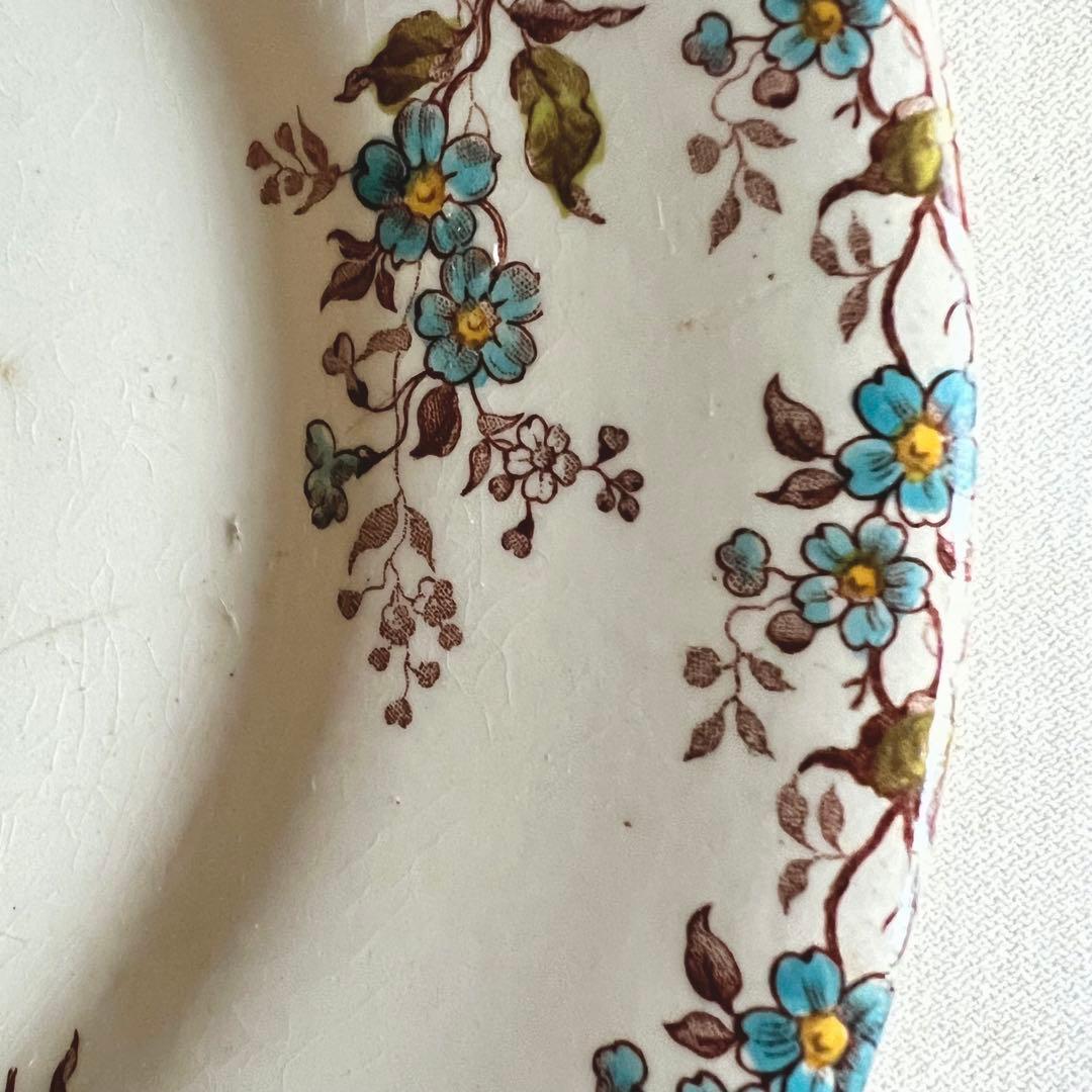 希少！フランス　アンティーク　GIEN ジアン　勿忘草　皿　プレート