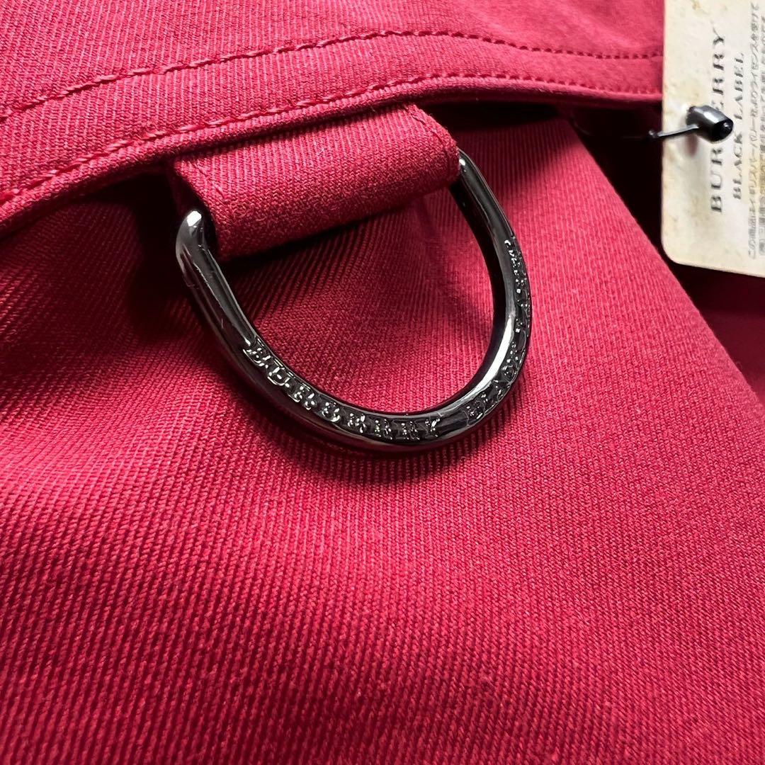 希少デッドストック　バーバリーブラックレーベル　トレンチコート　Lサイズ　赤