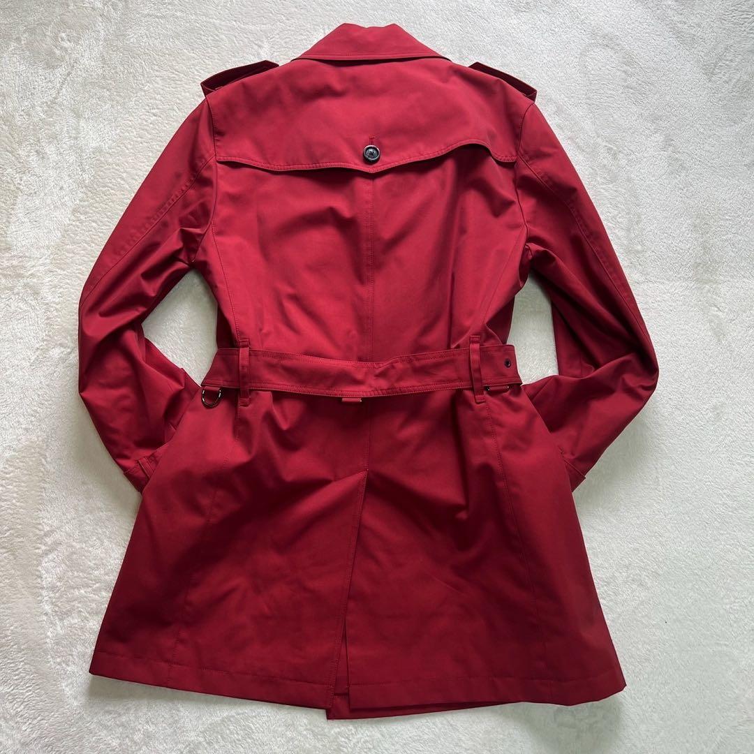 希少デッドストック　バーバリーブラックレーベル　トレンチコート　Lサイズ　赤