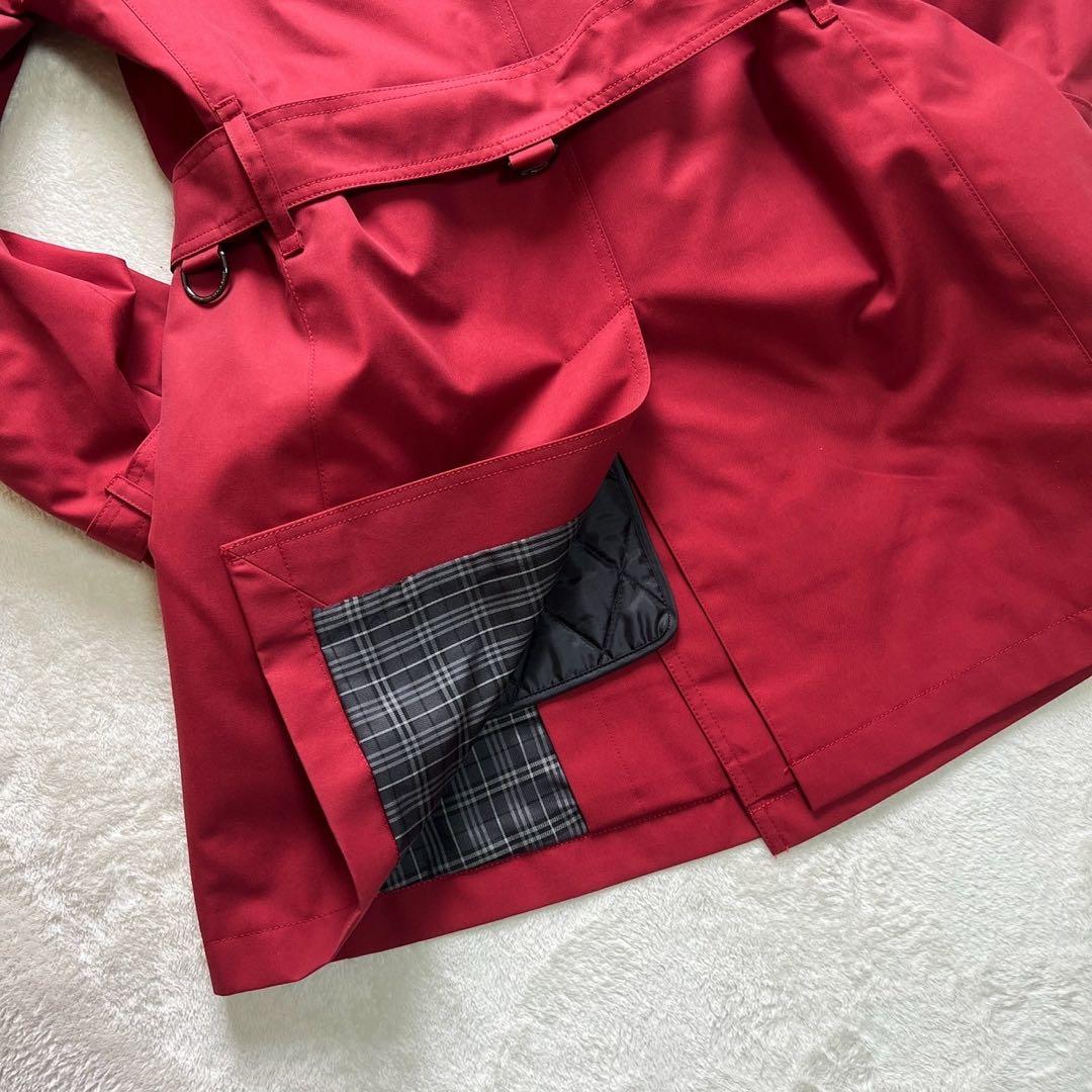 希少デッドストック　バーバリーブラックレーベル　トレンチコート　Lサイズ　赤
