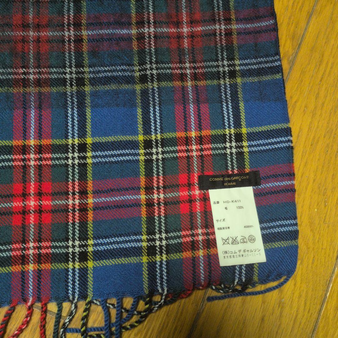 コムデギャルソンオム　ウール100% タータンチェックマフラー