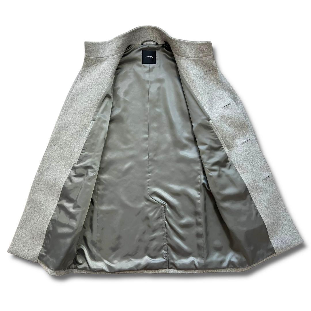 極美品 Theory BELVIN カシミヤ混 スタンドカラー コート XS