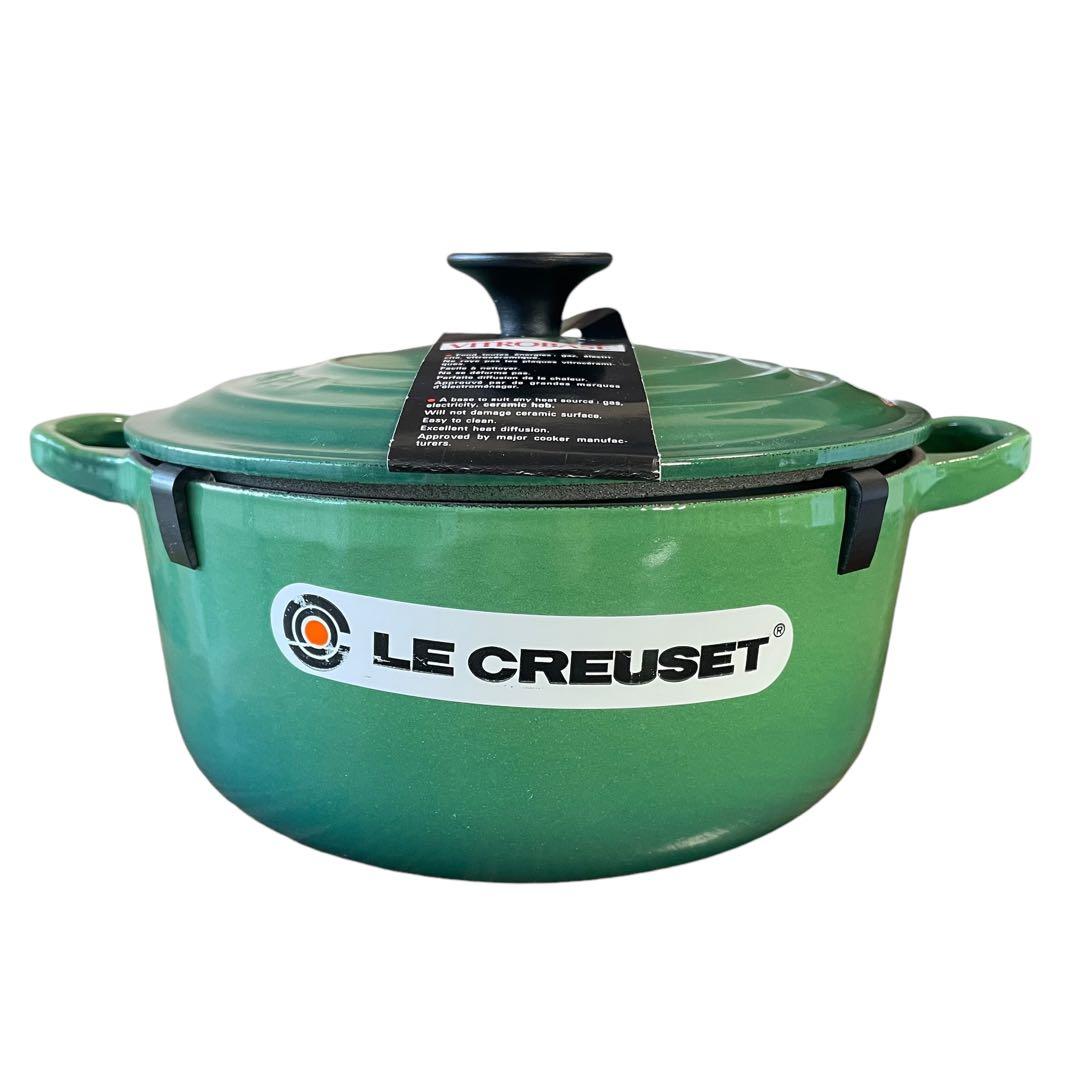 【未使用】希少カラー ル・クルーゼ ココット ロンド 20 グリーン 緑